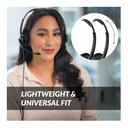 Auriculares USB con tecnología de reducción de reído por IA y cancelación de ruido (ENC), ultralivianos (72gr), controlador en línea con indicador LED