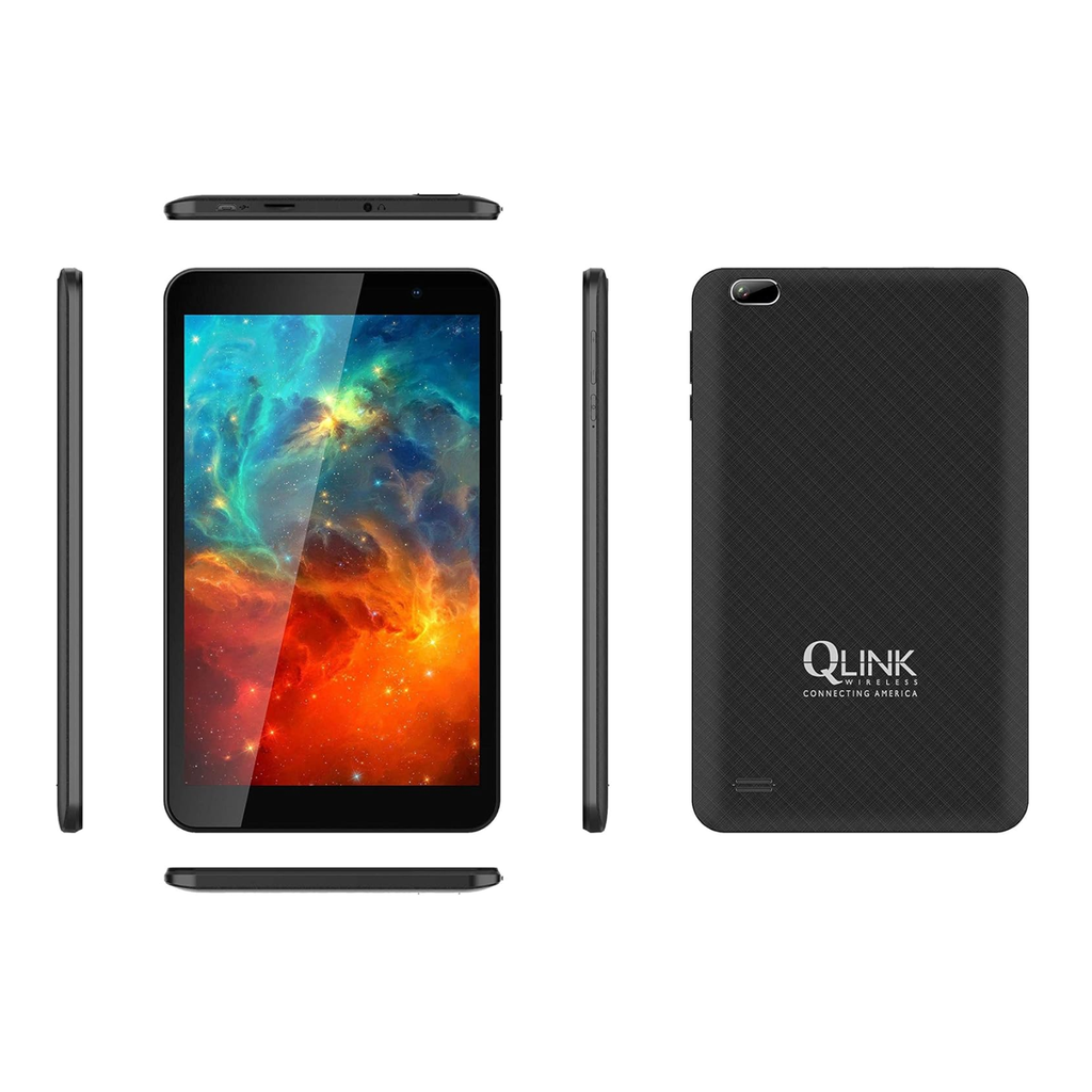 Q Link Wireless Scepter 8" Tablet, 1280x800, 2GB - 16GB, Android 12 GO, Dual Camera, Wi-Fi, Bluetooth, 3,500mAh , Black