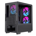 Gabinete para PC EINAREX PM150 RGB Black - EXCS-PM-150R-B, Mid-Tower, Panel de Vidrio Templado, Iluminación RGB, Alto Flujo de Aire