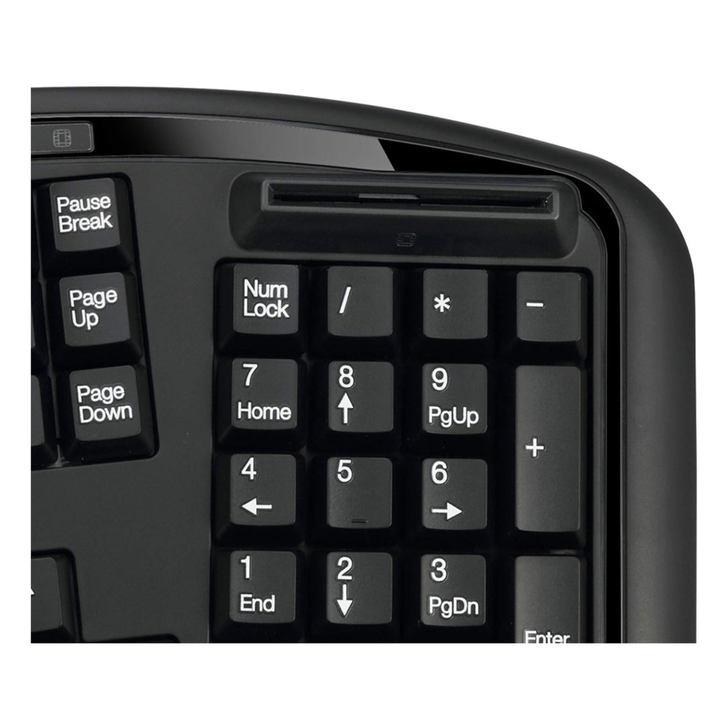 Adesso TruForm AKB-150SB Teclado Ergonómico USB con Lector Smart Card