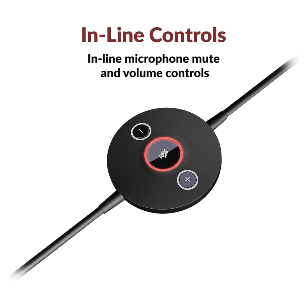Auriculares estéreo USB con ENC (Cancelación de ruido electrónico)conexión USB-A, optimizados para plataformas UC, y controlador en línea con indicador LED