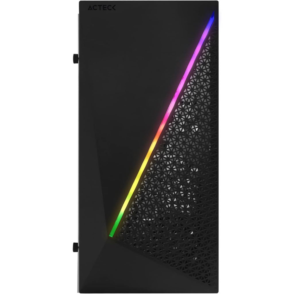 Acteck Kioto GC460 RGB Essential – Gabinete Gamer ATX con Iluminación RGB, Panel Acrílico, Ventilación Optimizada y Diseño Moderno (Nuevo)