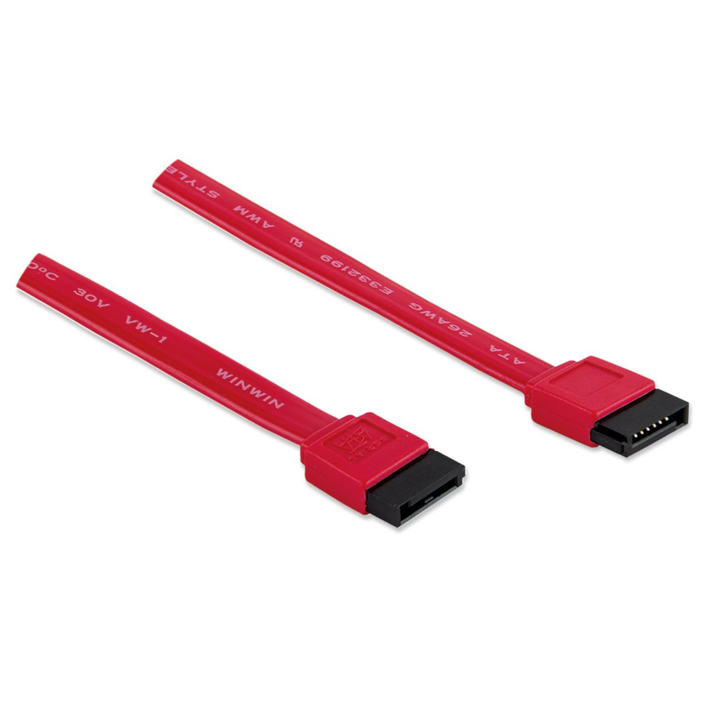 CABLE SATA 50CM 7 PINES ROJO - CONECTOR RECTO M-M