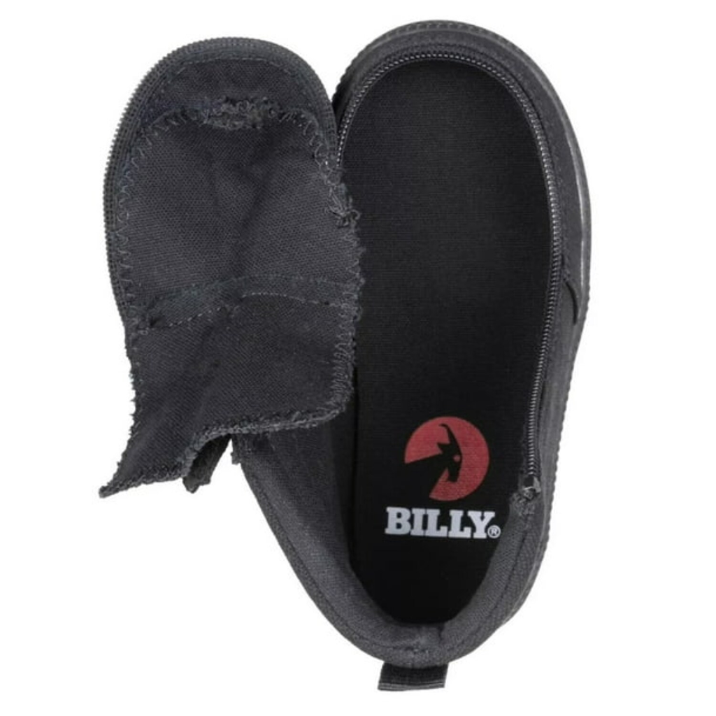 BILLY Footwear Toddler Harmon Sneakers - Black 7T: Zipper & Lace Up, Cushioned Insole, Non Marking Sole