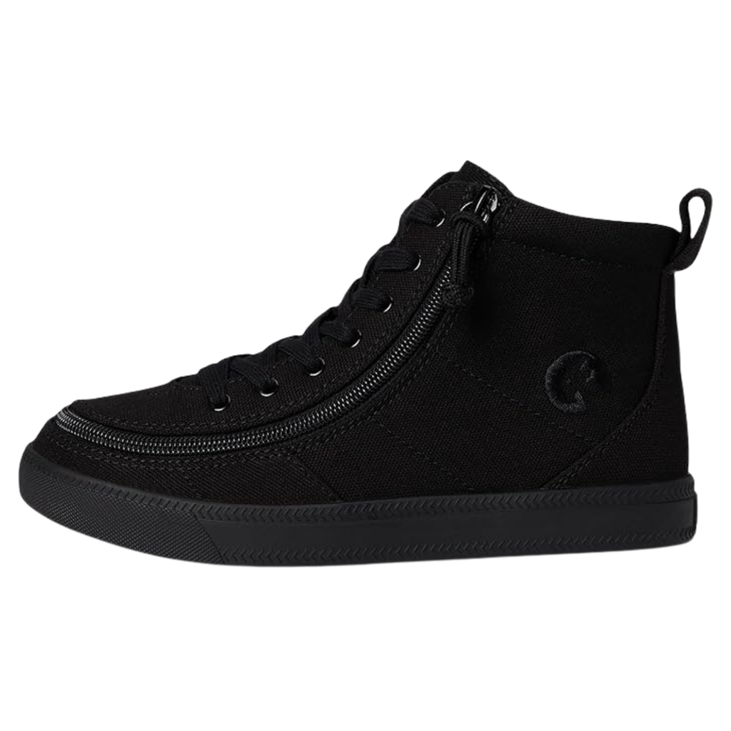 BILLY Footwear Toddler Harmon Sneakers - Black 12T: Zipper & Lace Up, Cushioned Insole, Non Marking Sole