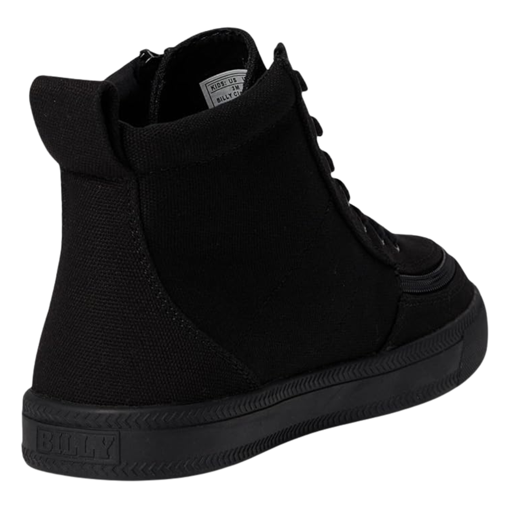 BILLY Footwear Toddler Harmon Sneakers - Black 6T: Zipper & Lace Up, Cushioned Insole, Non Marking Sole