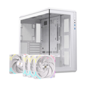 Gabinete Gamer EINAREX ZM800 RGB Version White - Chasis Mid-Tower ATX, Panel Frontal de Alto Flujo de Aire (Mesh), Vidrio Templado, Iluminación RGB, Blanco (EXCS-ZM-800R-W)