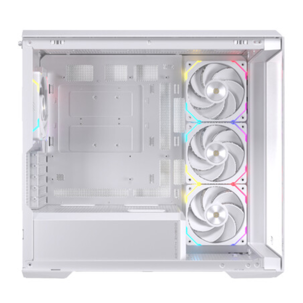 Gabinete Gamer EINAREX ZM800 RGB Version White - Chasis Mid-Tower ATX, Panel Frontal de Alto Flujo de Aire (Mesh), Vidrio Templado, Iluminación RGB, Blanco (EXCS-ZM-800R-W)