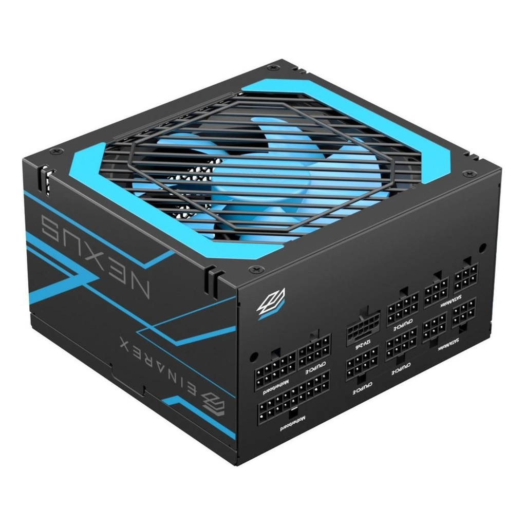 Fuente de Poder EINAREX NEXUS L1 1000W Black - Fuente de Alimentación ATX para Gaming Extremo y Workstation, Alta Eficiencia, Protecciones de Grado Profesional, Ventilador Silencioso (EXPS-NL1-100-BK)