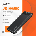 Power Bank Energizer UE10068 10,000mAh Slim Negro - Doble Salida USB