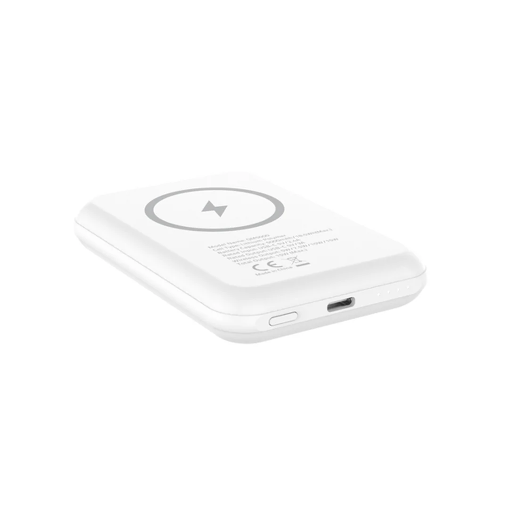 Energizer Magnetic Power Bank 5,000mAh – Carga Rápida 15W, USB-C, Compatible con MagSafe, Color White