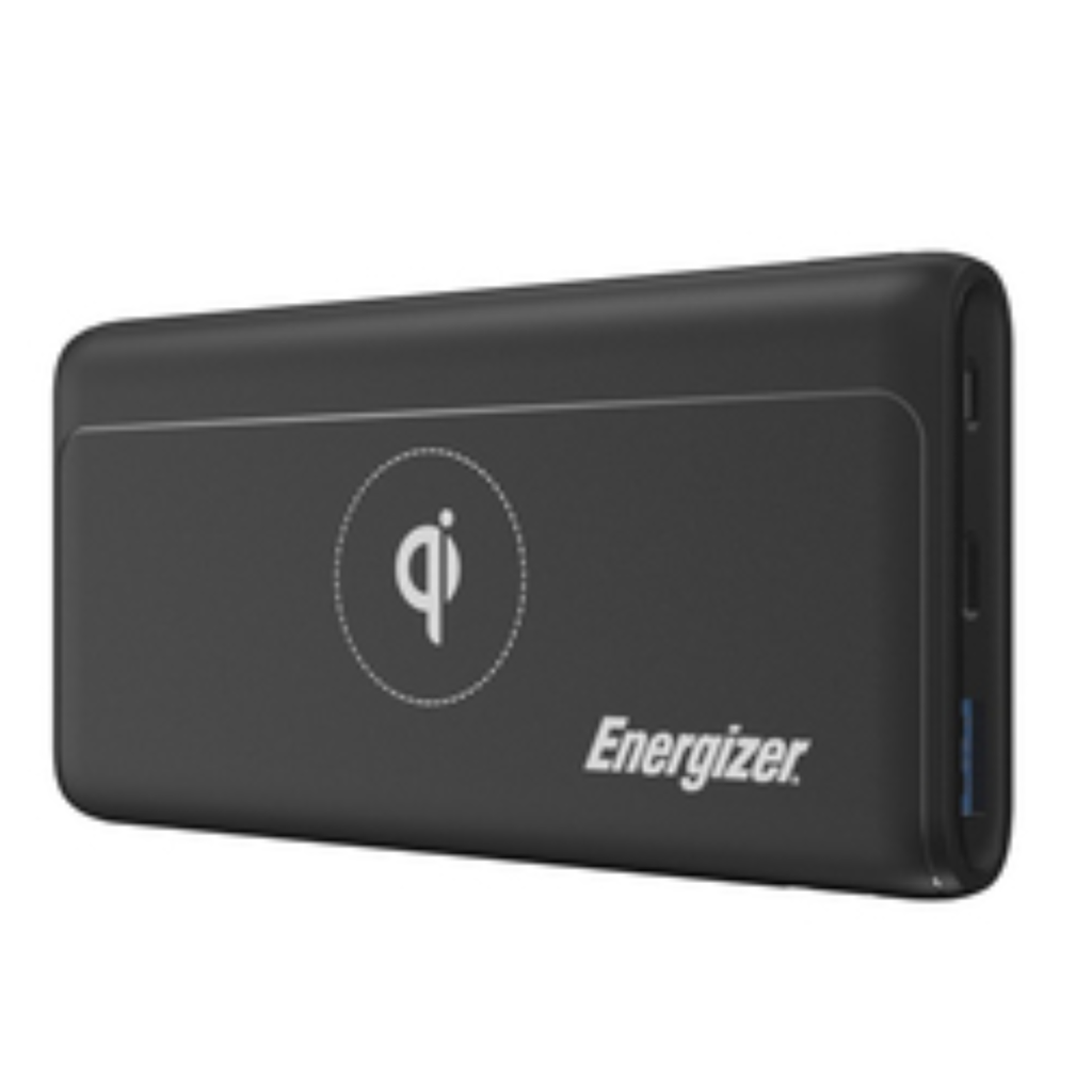 Power Bank Energizer 10,000mAh 18W con Carga Inalámbrica Qi y Triple Entrada