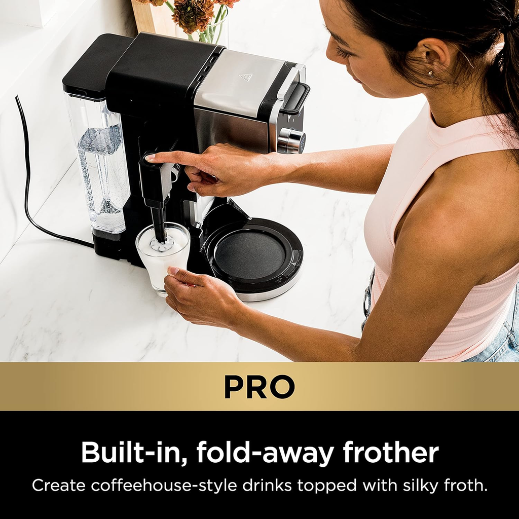 Ninja DualBrew Pro Specialty Coffee System – Cafetera 3-en-1: Pod, Single-Serve y 12 Tazas, Espumador Integrado, Depósito XL, Canadian Version
