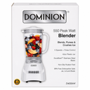 Licuadora Dominion de 5 Velocidades D4006W - Jarra de 42oz, Cuchillas de Acero Inoxidable y Motor de Alta Eficiencia (Blanco)