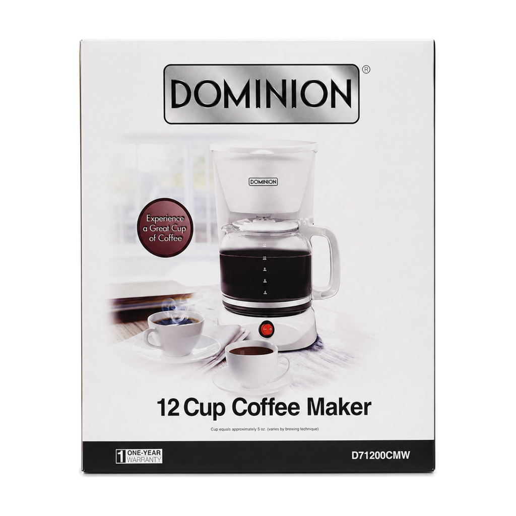 DOMINION 12 Cup Coffee Maker, White