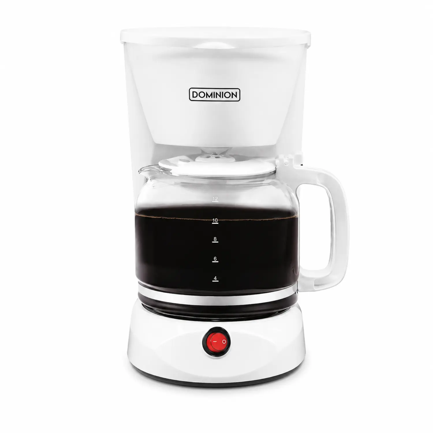Dominion Cafetera de Goteo 12 Tazas Blanca con Filtro Lavable