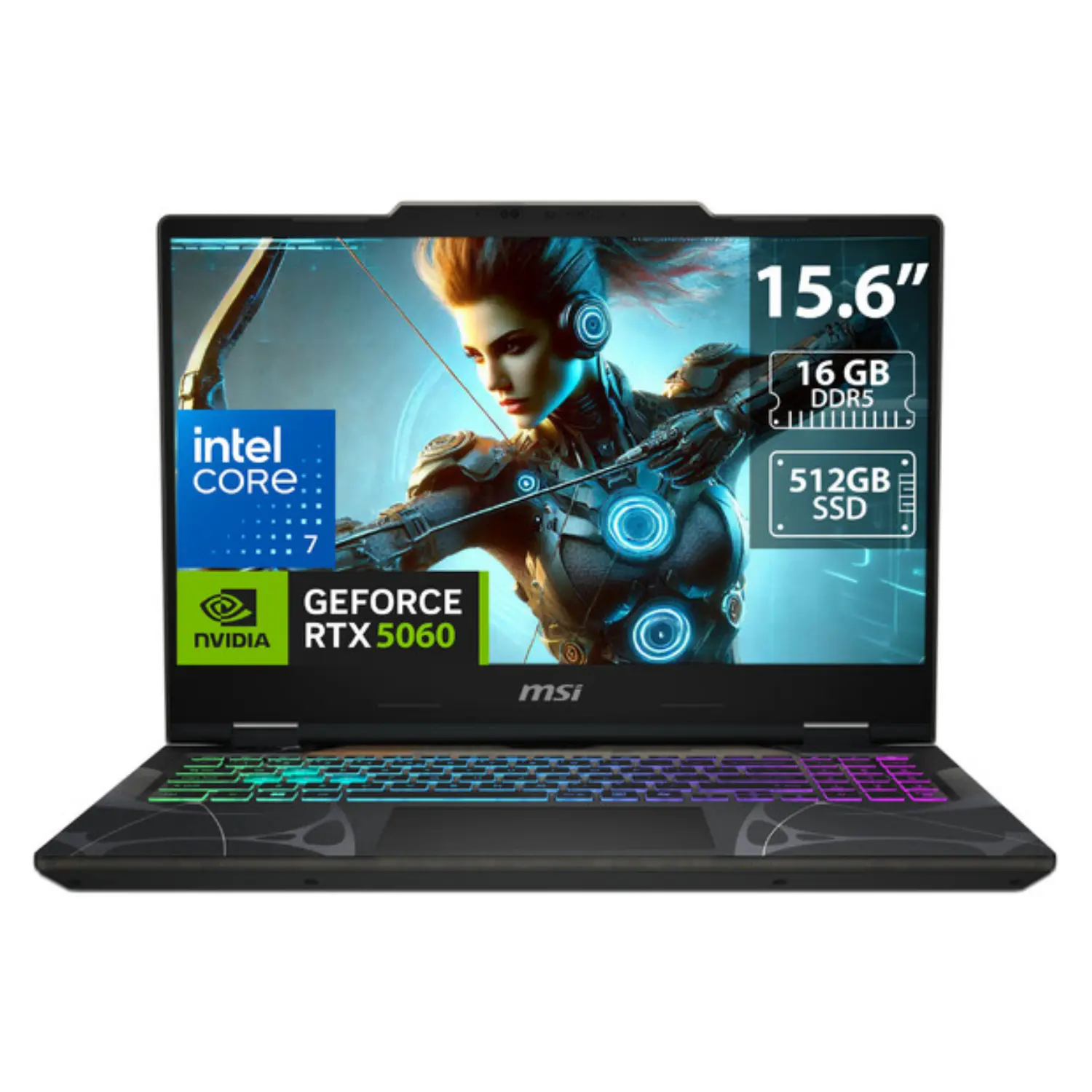Laptop Gaming MSI Cyborg 15 - Intel Core™ 7-240H, 16GB RAM, 512GB SSD, NVIDIA RTX 5060 8GB