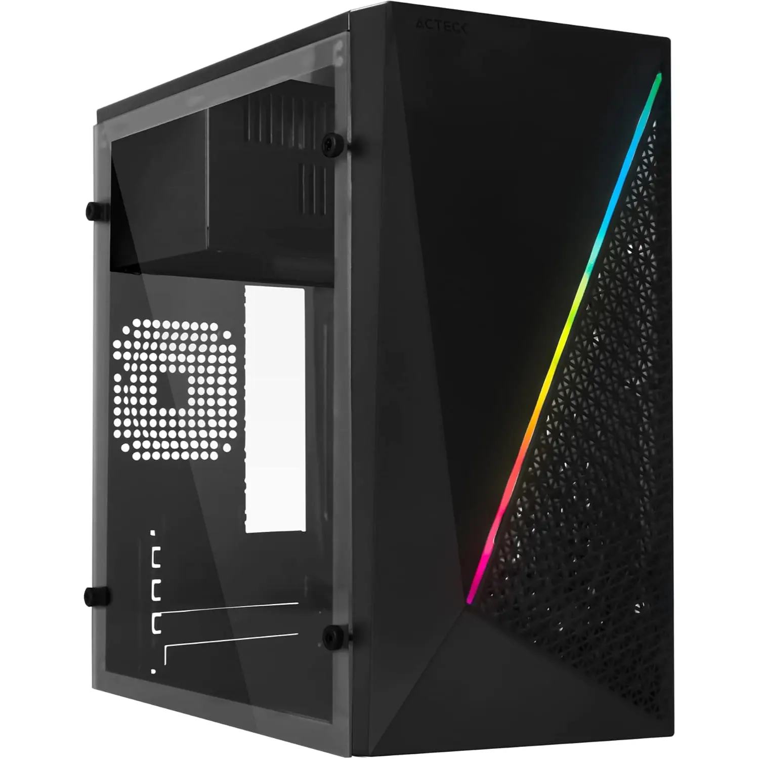 Acteck Kioto GC460 Gabinete Micro ATX Panel Acrílico Fuente 500W