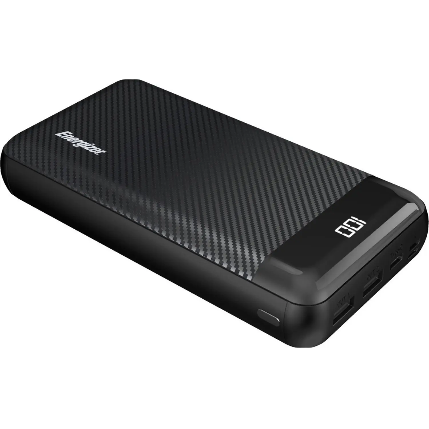[UE30068_BK/NEW] Energizer MAX Power Bank 30,000mAh – Carga Rápida 15W, 2 USB-A + 1 USB-C, Pantalla LCD, Alta Capacidad, Color Negro