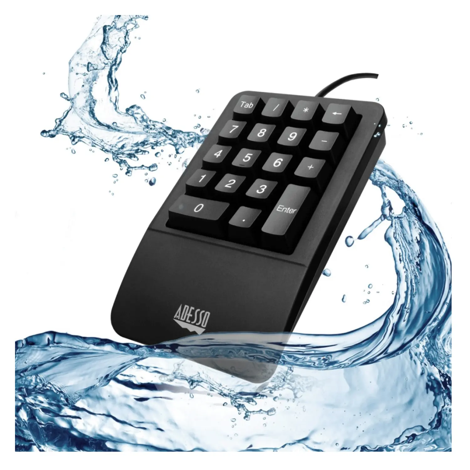 [AKB-618UB/NEW] Adesso Teclado Numérico Antimicrobiano Impermeable con Descanso de Muñeca