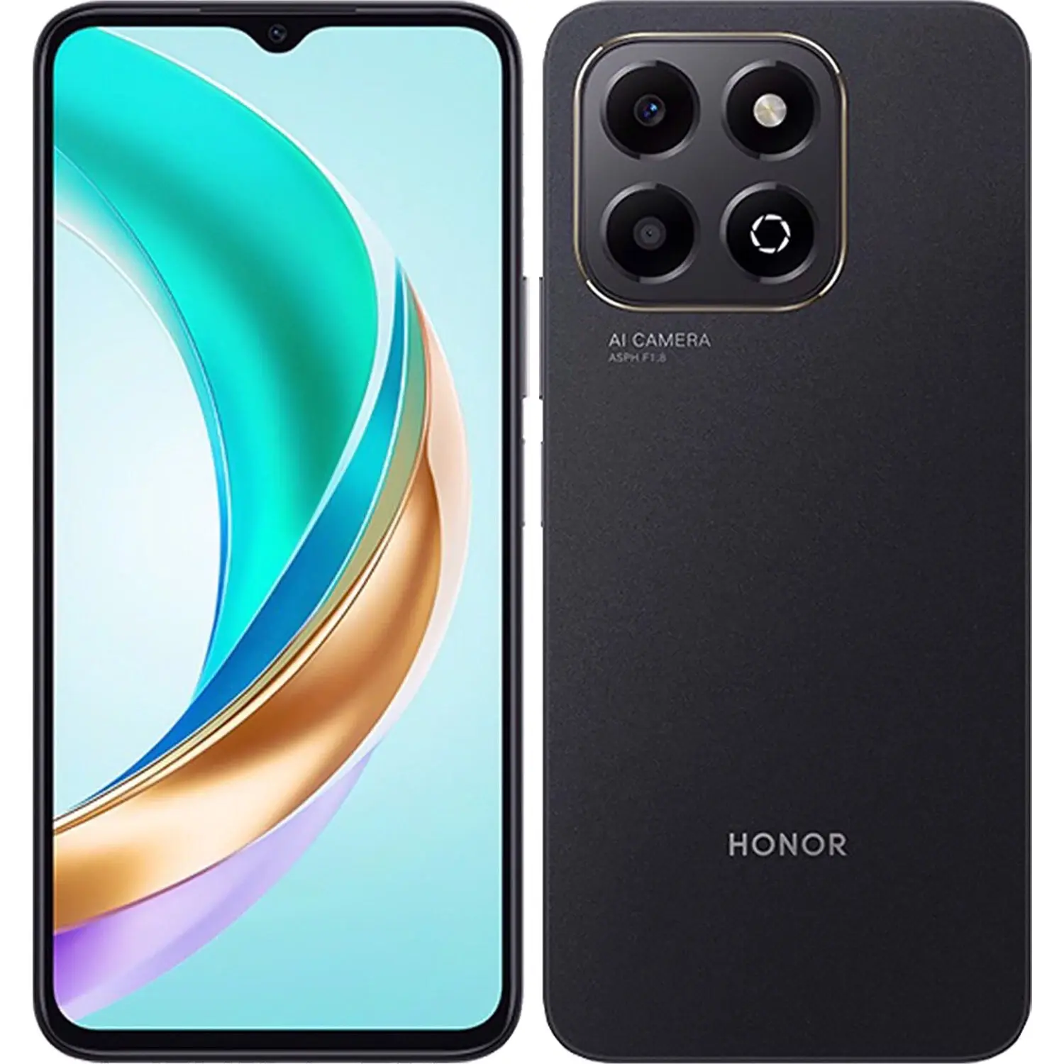 [5109CCAH/NEW] HONOR X6C 4G Midnight Black – Smartphone 6.56″ HD+, 128GB Almacenamiento, Batería de larga duración, Triple Cámara