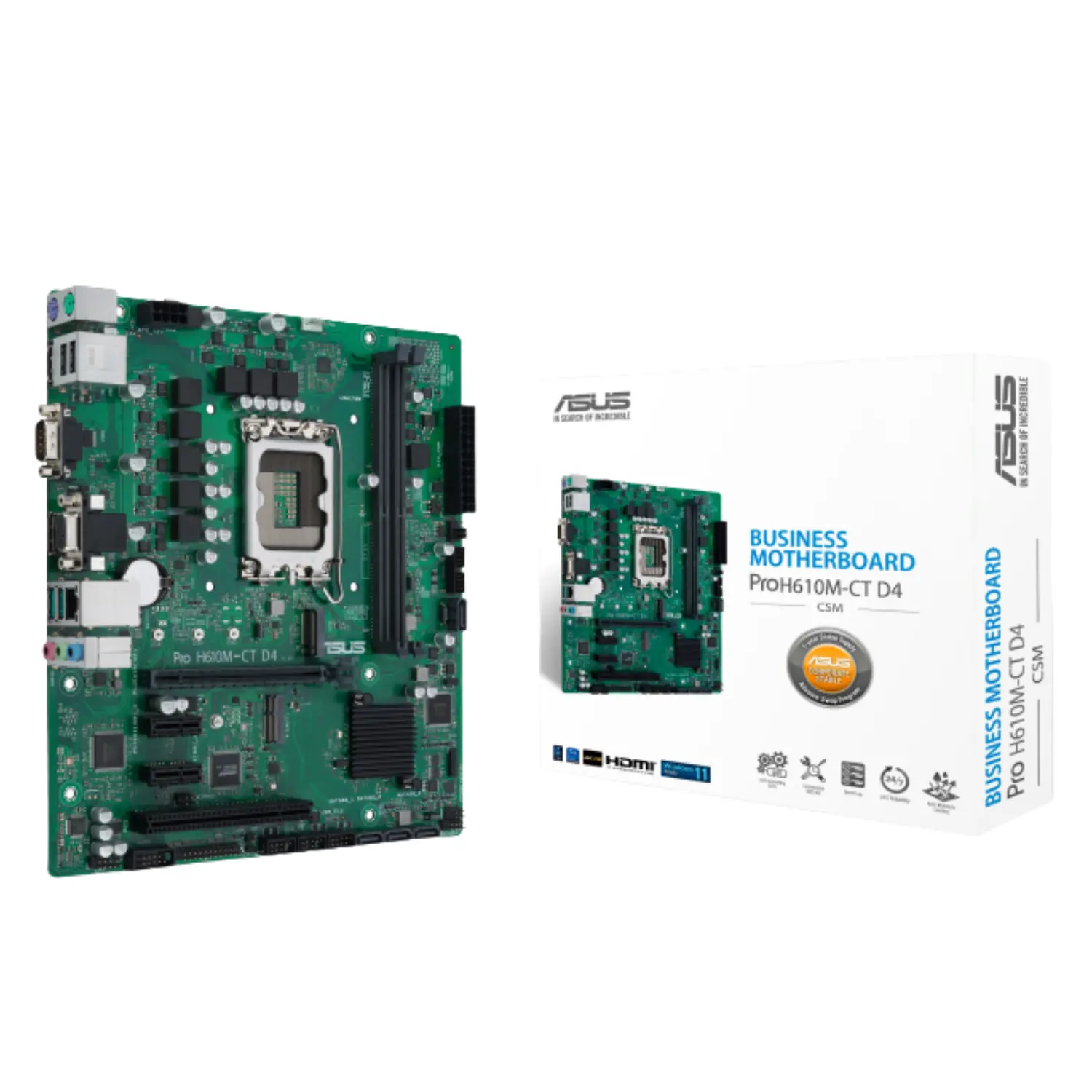 [PRO H610M-CT D4-CSM/NEW] ASUS H610M-CT Pro Tarjeta Madre Intel H610 Micro ATX DDR4