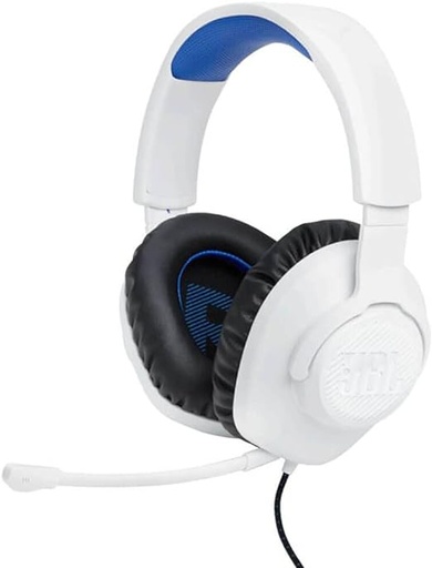 [JBLQ100PWHTBLUAM/NEW] JBL Quantum 100P Audífonos Gaming para PlayStation Blanco Azul